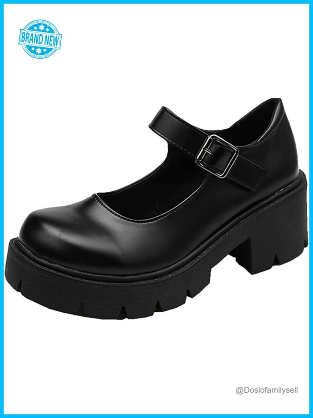 Platform Mary Janes Faux Leather Buckle Ankle Lolita Gothic Pumps Dress Shoes